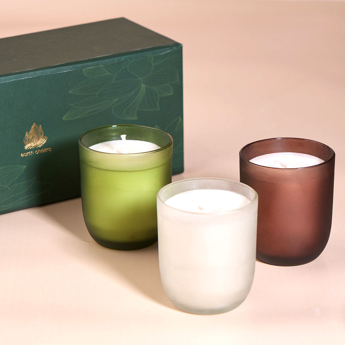 Frosted Candles | Set of 3 | Soy Wax Scented Candles