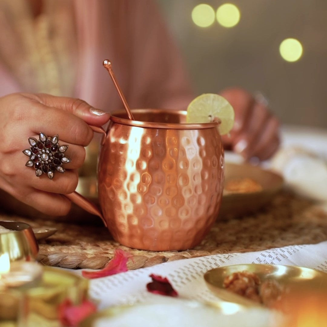 Hand-hammered Copper Moscow Mule Mug | 500 ml | Single