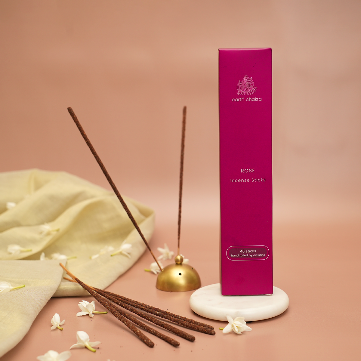 Rose Incense Sticks | Pack of 40 | Charcoal-free