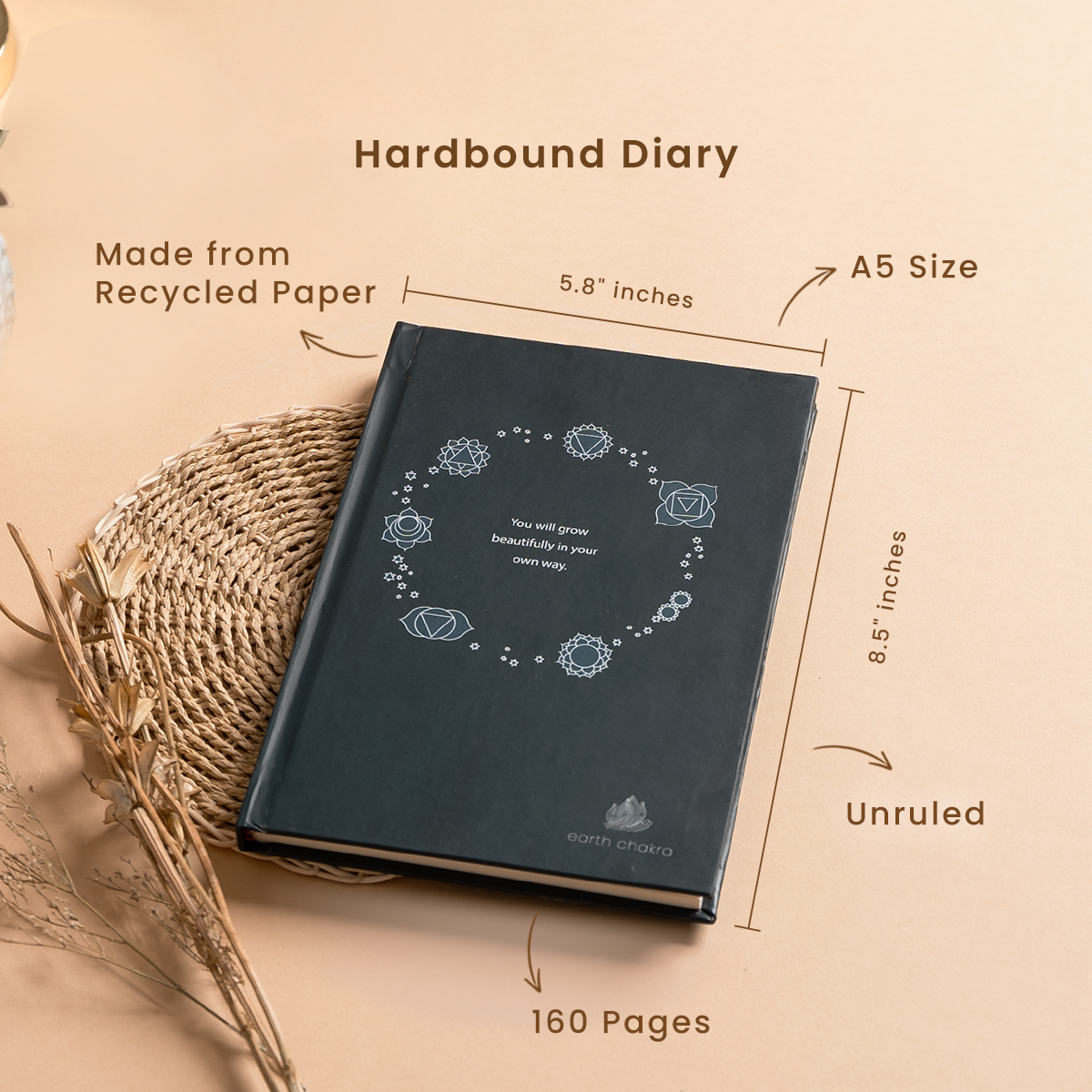 Eco-friendly Diary & Plantable Pens Set | Green Colour