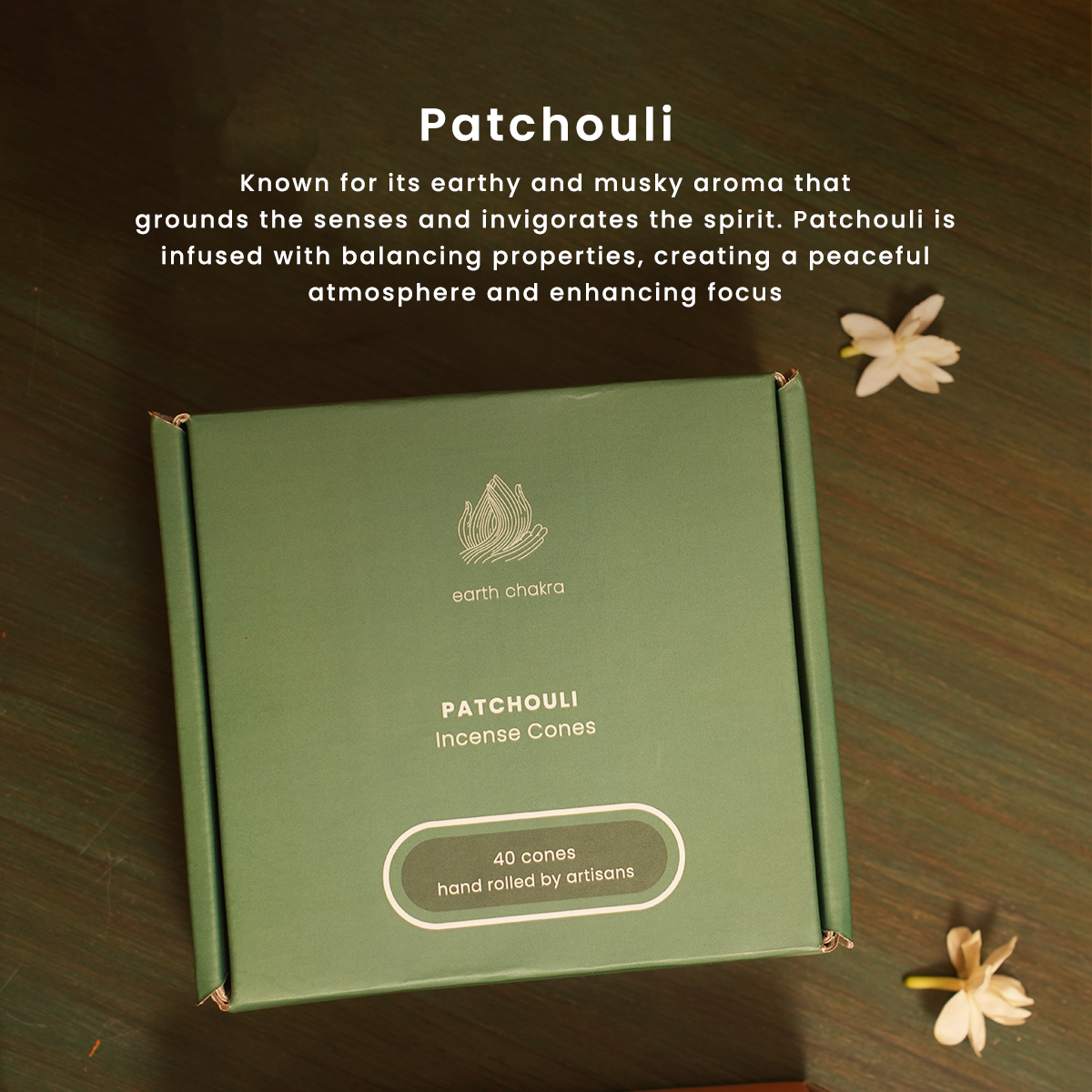 Patchouli Incense Cones | Pack of 40 | Charcoal-free