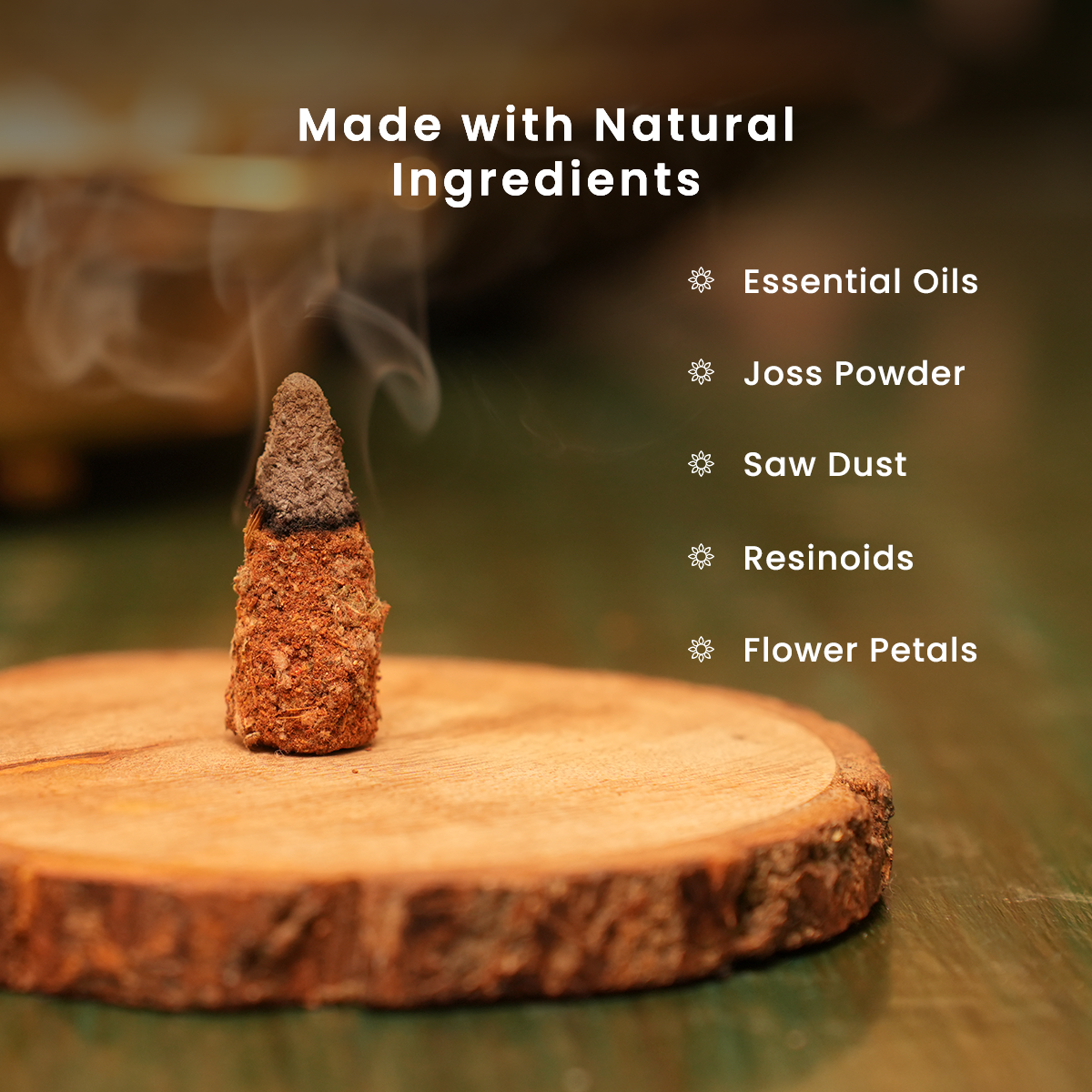 Sandalwood Incense Cones | Pack of 40 | Charcoal-free