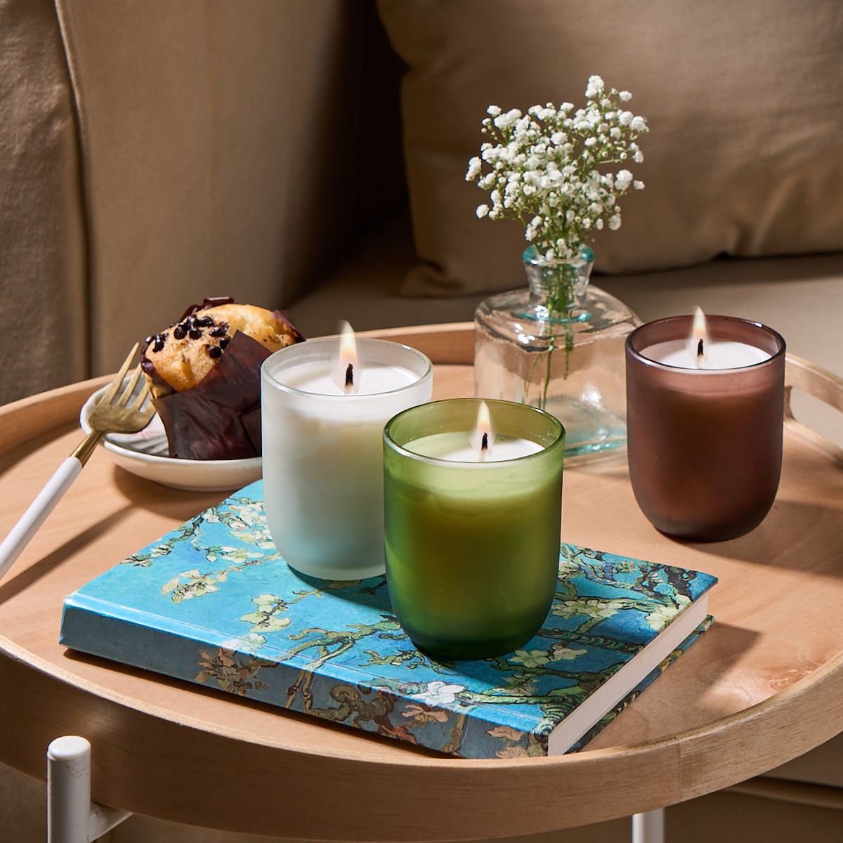Frosted Candles | Set of 3 | Soy Wax Scented Candles