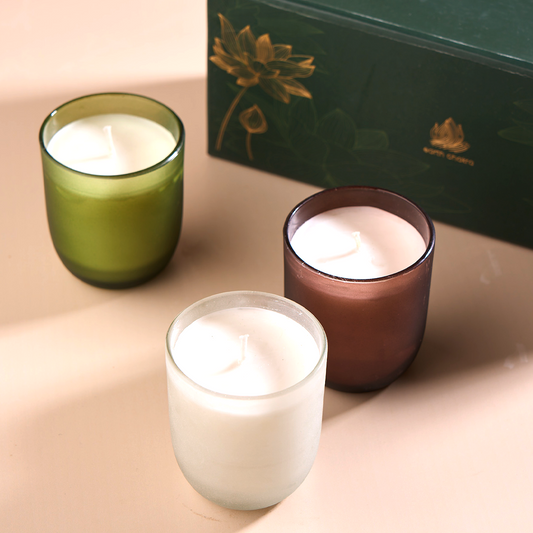 Frosted Candles | Set of 3 | Soy Wax Scented Candles