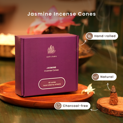 Jasmine Incense Cones | Pack of 40 | Charcoal-free