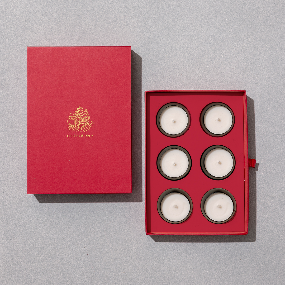 Black Metal Small Candles  | Set of 6 | Vanilla | Soy Wax Candles | Gift Box