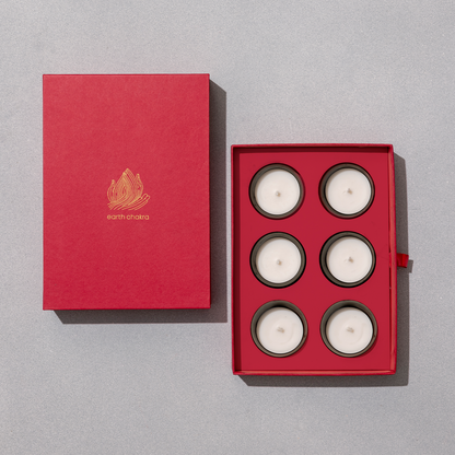 Black Metal Small Candles  | Set of 6 | Vanilla | Soy Wax Candles | Gift Box