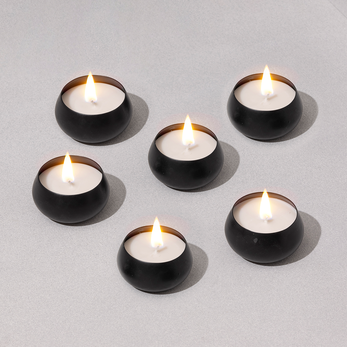 Black Metal Small Candles  | Set of 6 | Vanilla | Soy Wax Candles | Gift Box