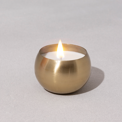 Brass Soy Wax Candles | Set of 4 | Lavender & Patchouli | Gift Box